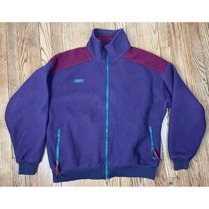 Vintage Columbia Sportswear Fleece Full Zip Jacket 90s Purple Men's Sz XL
